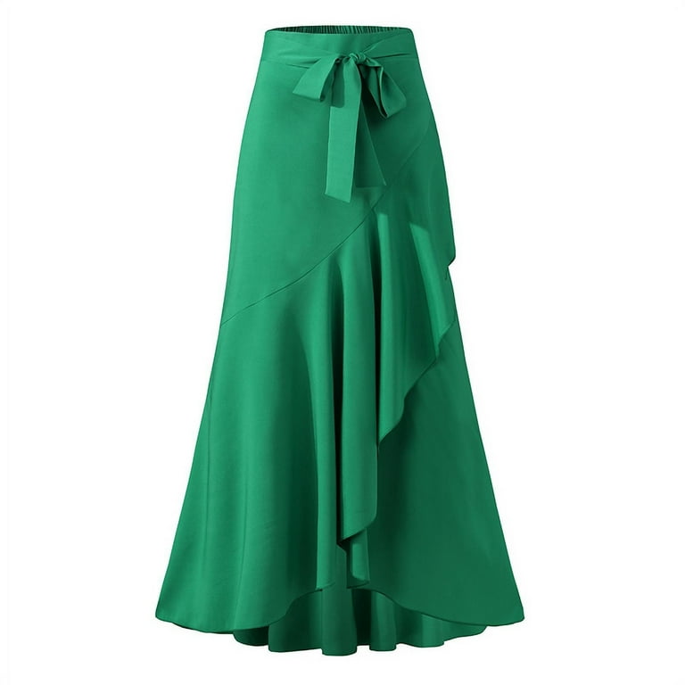 Kddylitq Boho High Waisted Maxi Wrap Skirts with Slit High Kddylitq Boho High Waisted Maxi Wrap Skirts with Slit High
