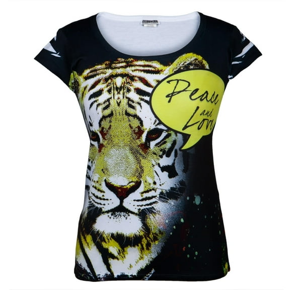 Tiger Peace Love Juniors T-Shirt - Medium
