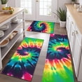 thumbnail image 2 of Colorful Tie Dye Pattern Kitchen Rugs Sets Of 3,Kitchen Runner Rugs Non Skid Washable,Decorative Kitchen Floor Mats for Kitchen,Sink,Laundry,17"x30"+ 17"x47" + 17"x59", 2 of 6