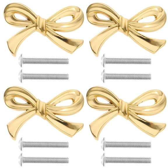 2 Pcs Brass Bow Drawer Knobs, Gold Butterfly Cabinet Handles for Dresser, Wardrobe, Bookcase, Includes Screws for Easy Installation, Perfect for Modern & Vintage Furniture
