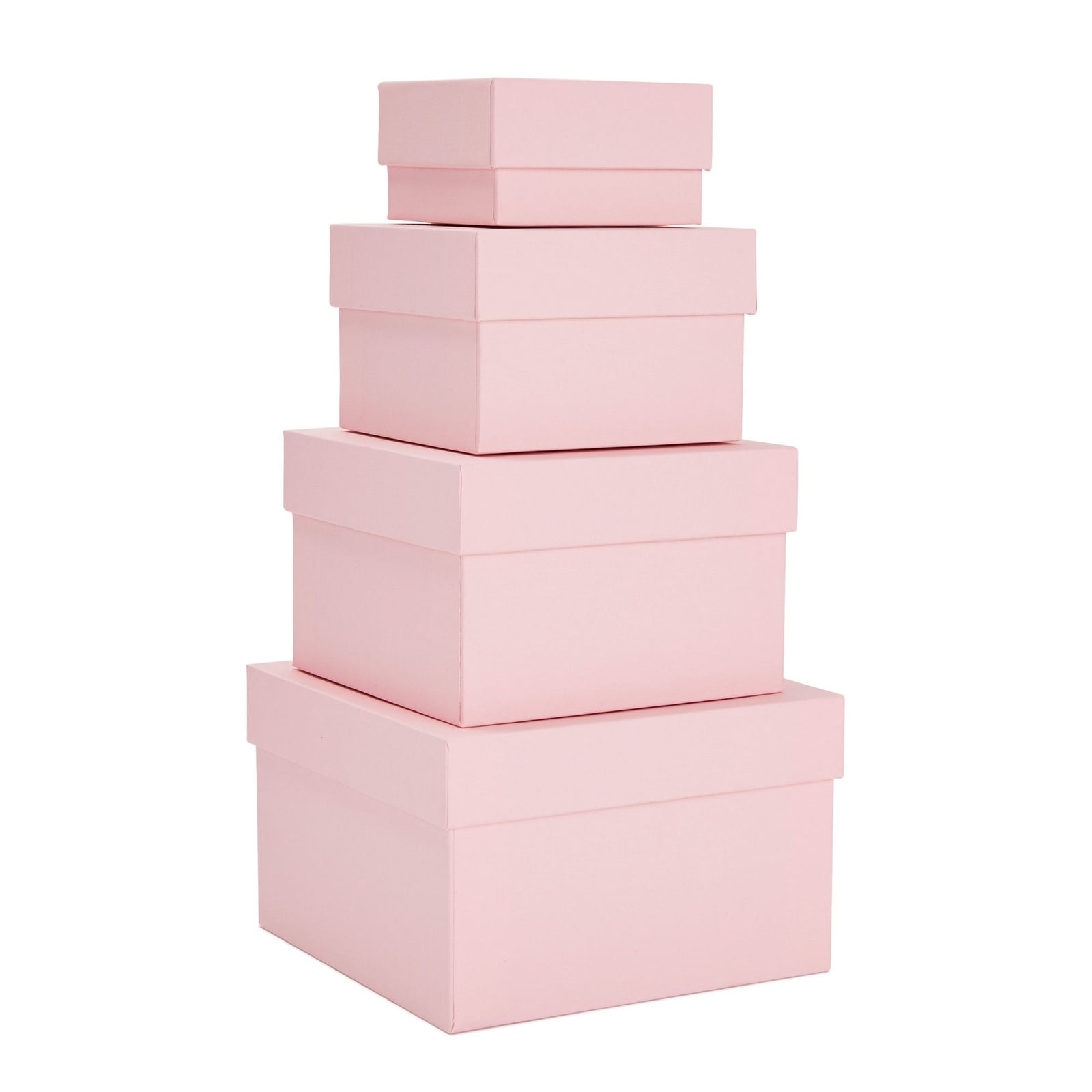 4 Pack Square Nesting Gift Boxes, Decorative Boxes with Lids in 4 ...