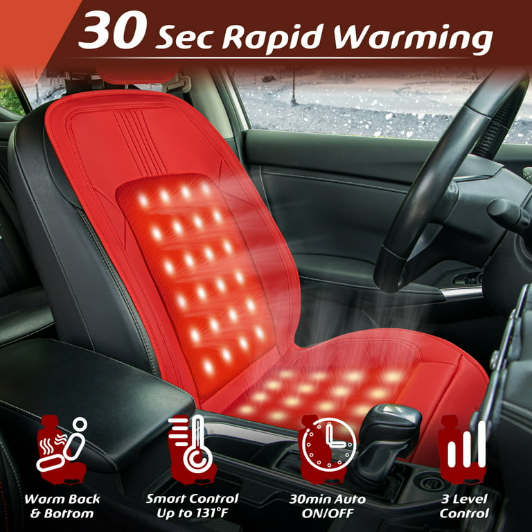 Paffenery Luxury Heated and Cooling Car Seat Cover, Ventilated Cooling Car  Seat Warmer Cushion 12-24V Universal Fit, Sports Red 