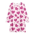 thumbnail image 3 of FAHXNVB Girl Valentine's Day Long Sleeve Dresses Comfortable Lovely Hearts Print Crewneck Dress Stretchy Twirly Casual Dress 4-14 Years, 3 of 4