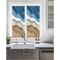 thumbnail image 2 of Window Privacy Film Blue Brown Striped Stained Glass Window Film Decorative Sun Block Window Cover Modern Gradient Abstract Waves Window Clings Static Adhesive Sticker for Bathroom 19.6"x39.3", 2 of 7