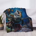 thumbnail image 3 of Fotbe Ocean Coral Turtle Manta de Franela con Estampado, Manta Ultrasuave para Cama, Sofá, Auto, Hipoalergénica y Antibolitas-40"x30", 3 of 6