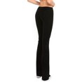 thumbnail image 5 of Gilbins Womens Fold Over Waistband Stretchy Cotton Blend Yoga Pants with A Wide Flare Leg 2 Pack, 5 of 7