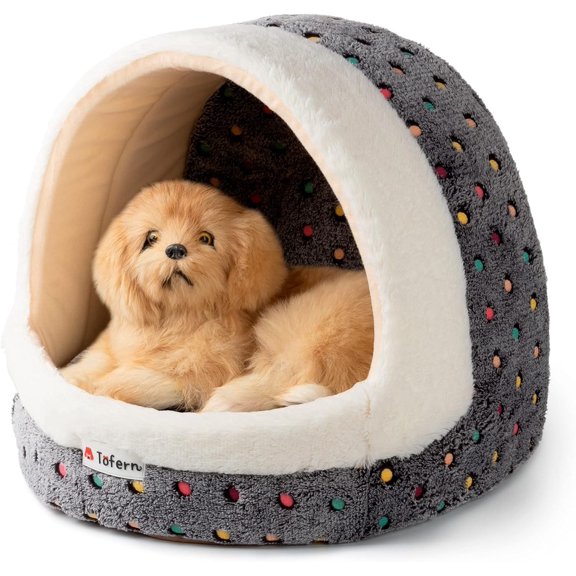Cat Bed Small Dog Bed Pet Cave Bed For Puppy Kitten Rabbit Cute Fleece Igloo House for Small Dogs Indoor Cats Non-Slip Warm Washable Tent House