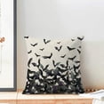 thumbnail image 3 of Halloween Pillow Covers 18 x 18 Inch Set of 2 Black Bats Throw Pillows Outdoor Decorative Holiday Happy Halloween Pillowcases Linen Cushion Cases for Farmhouse Home Bed Sofa Couch, 3 of 6