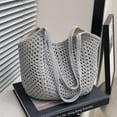 thumbnail image 3 of Straw Beach Bag for Women - Handmade Raffia Woven Tote Handbag, Summer Mesh Beach Purse for Vacation Holiday, 3 of 7