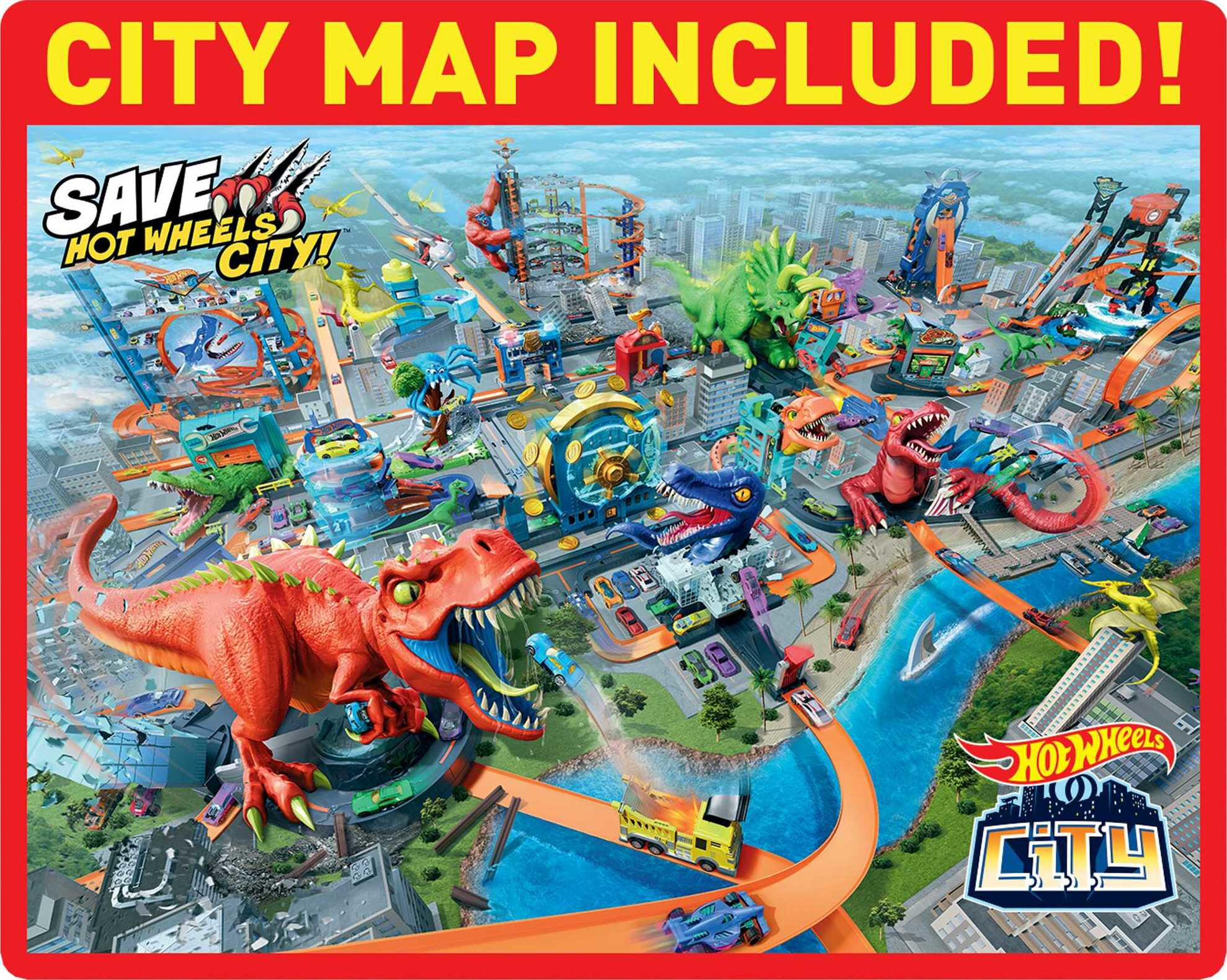 Hot Wheels T-Rex Rampage Track Set , Works With Hot Wheels City Sets, Toys for Kids Ages 5 to 10 - image 5 of 7