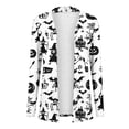 thumbnail image 2 of Lutiedan Halloween Cardigan for Women Pumpkin Cat Scary Graphic Cardigan Long Sleeve Open Front Knitted Sweater Coat,White, 2 of 6