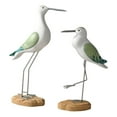 thumbnail image 5 of 2 Pieces Seagull Figurines Bird Statue Coastal Decor Vintage Wooden Design for Home Office Shelf Sitter Display, 5 of 9