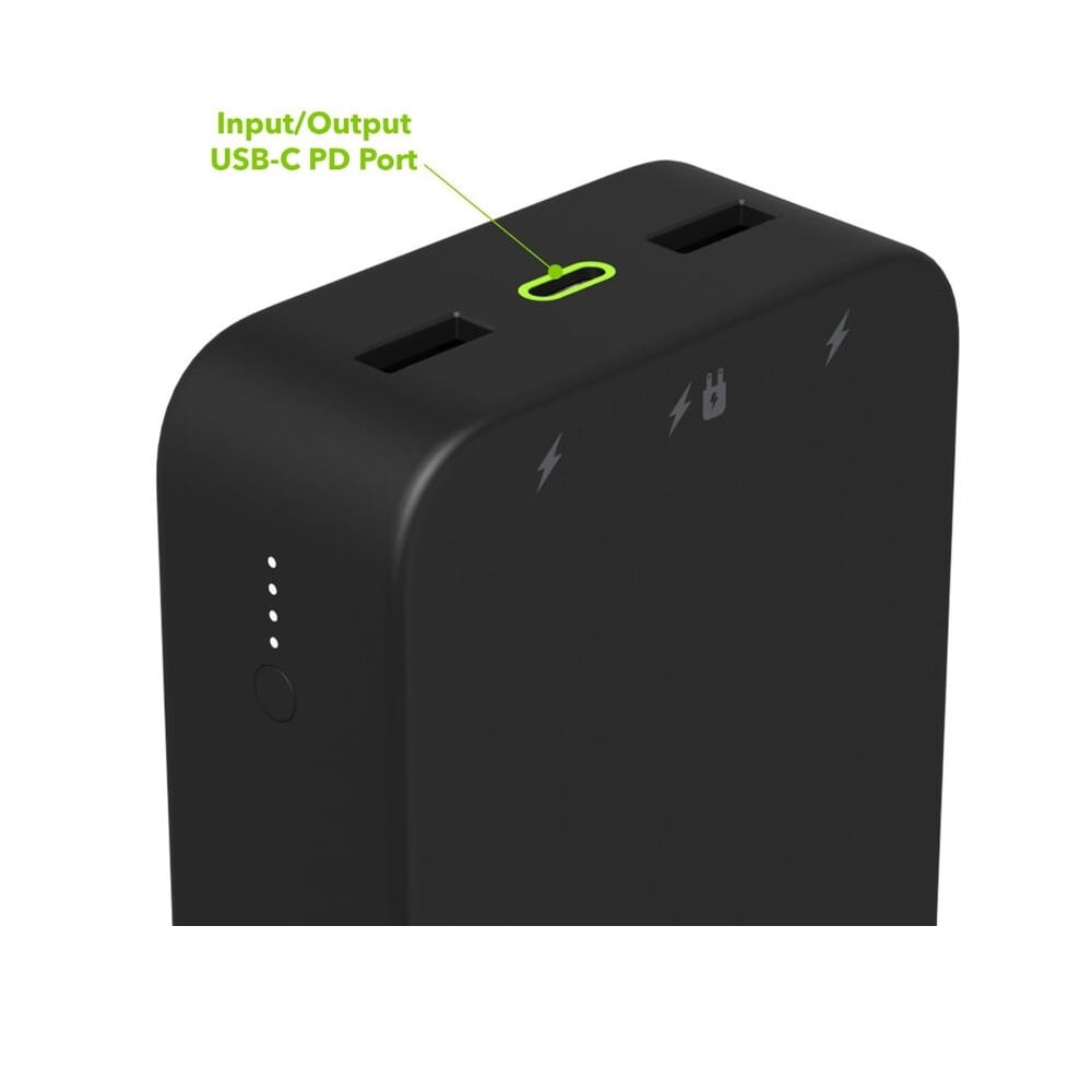 Restored mophie Powerstation 2023 with PD Power Bank - 10 000 mAh Large Internal Battery (2) USB-A Port and (1) 20W USB-C PD Fast Charging Input/Output Port Travel-Friendly (Refurbished)