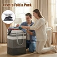 thumbnail image 6 of 2 Pack Extra Large Laundry Basket, Waterproof & Collapsible Laundry Hamper with Heavy-Duty Handles, Freestanding Hamper for Clothes, Toys, Towels in Home Dorm, 6 of 8