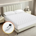 thumbnail image 2 of JUSTLET Protège-Matelas Chauffant Format Simple avec Double Commande 9 Réglages de Chauffage, Protège-Matelas Électrique à Zones Chauffantes, Arrêt Automatique 2-10 Heures, Lavable à la Machine, Blanc, 2 of 11
