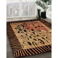 thumbnail image 3 of Ahgly Company Machine Washable Indoor Square Abstract Night Red Area Rugs, 8' Square, 3 of 7
