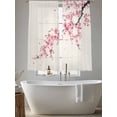 thumbnail image 5 of Sheer Curtains 72 Inches Long 2 Panels, Cherry Blossoms Country Pink Flower Rod Pocket Curtain Voile Draperies, Retro Linen Light Filtering Window Treatment for Living Room Kitchen Bedroom, 5 of 8