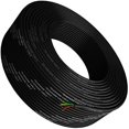 thumbnail image 1 of Phone Cable 300ft Rounded Black Roll (100m Long) 4x1/0.4 26 AWG Gauge Solid Wire -Round Telephone Cord Line Extension Bulk Rool Reel -compatible with RJ11 4P4C Crimp End Connector, 1 of 4