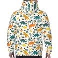 thumbnail image 7 of Pofeuu Dinosaurs and Tropical Leaves Print Mens Casual Hooded Collar Drawstring Hoodies Pullover Sweatshirts Casual Long Sleeve Shirts-Medium, 7 of 7
