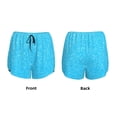 thumbnail image 5 of Xecao's Sky Blue Glitter for a double-layer running short for women, perfect for gym, tennis, and more, featuring a convenient pocket., 5 of 9