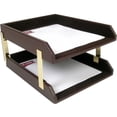 thumbnail image 3 of Chocolate Brown Leather Double Legal-Size Trays, 3 of 3