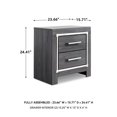 thumbnail image 4 of Bowery Hill Contemporary 2 Drawer Nightstand with USB in Gray, 4 of 7