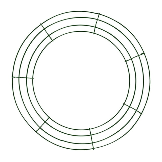 Cadre de Couronne en Fil Rond Anneaux de Couronne pour Fournitures d'Artisanat DIY Vacances Mariage Vert 40cm