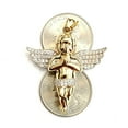 thumbnail image 4 of 14k yellow Gold 3D full body angel Pendant cubic zirconia fine jewelry 9.3g, 4 of 12