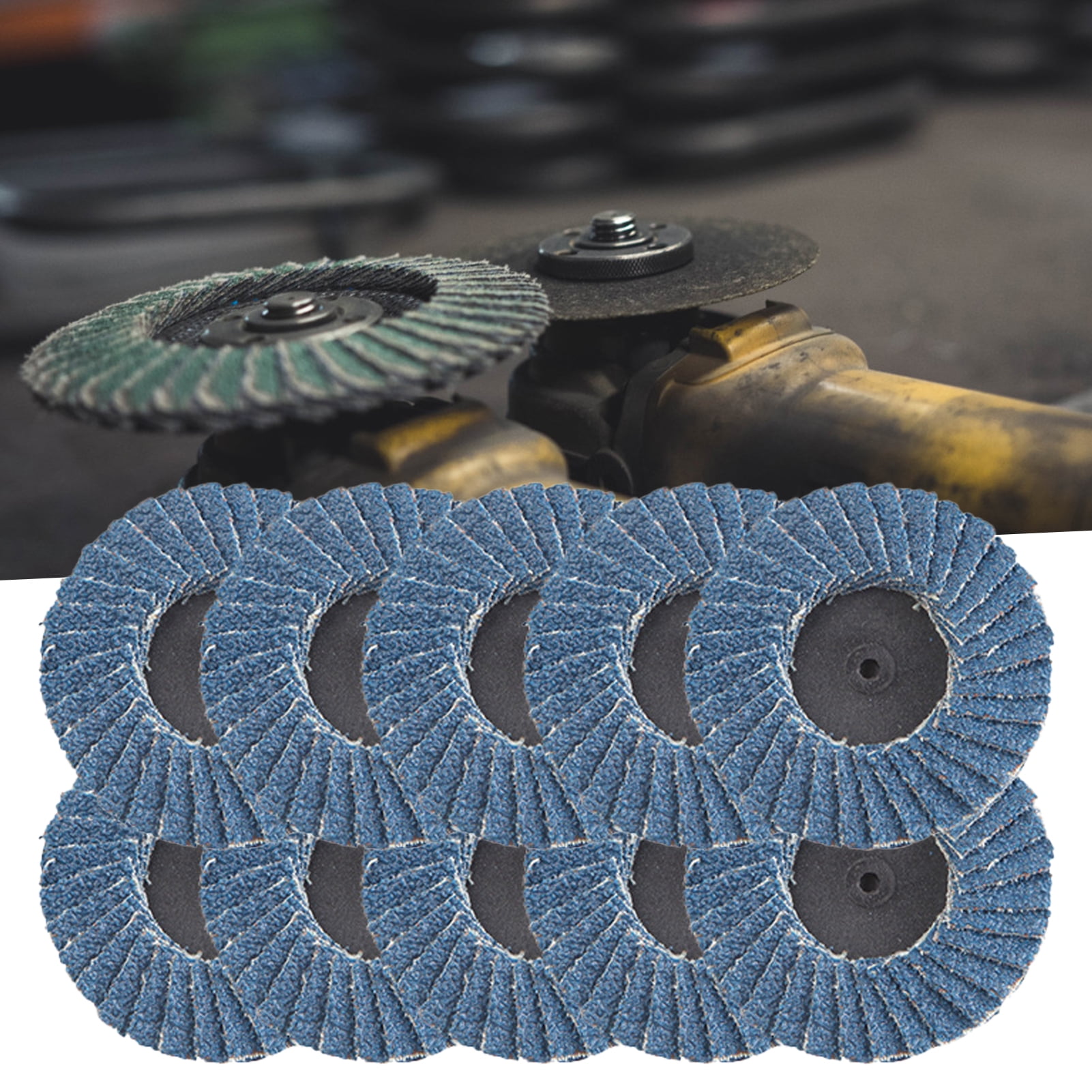 10pcs Blue Flap Sanding Wheel 2” 40 Grit Grinding Sandpaper Disc Rotary Tools 