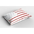thumbnail image 2 of Ambesonne American Pillow Sham, Vector Grunge Texture, 26" X 20", White Blue and Vermilion, 2 of 2