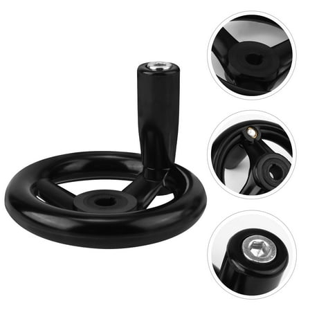 BESTOYARD Round Hand Wheel for Machine Black Bakelite with Revolving Handle and Threaded Hole