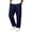 (New20)Dark Blue, variant on Thousandth Plus Size Pants for Men Casual Cotton Wide Leg Trousers Trendy Elastic Waist Lightweight Breathable Pants for Everyday