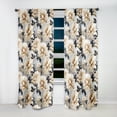 thumbnail image 2 of Designart "Neutral Beige Peony Sophistication" Floral Blackout Curtain Single Panel, 2 of 4