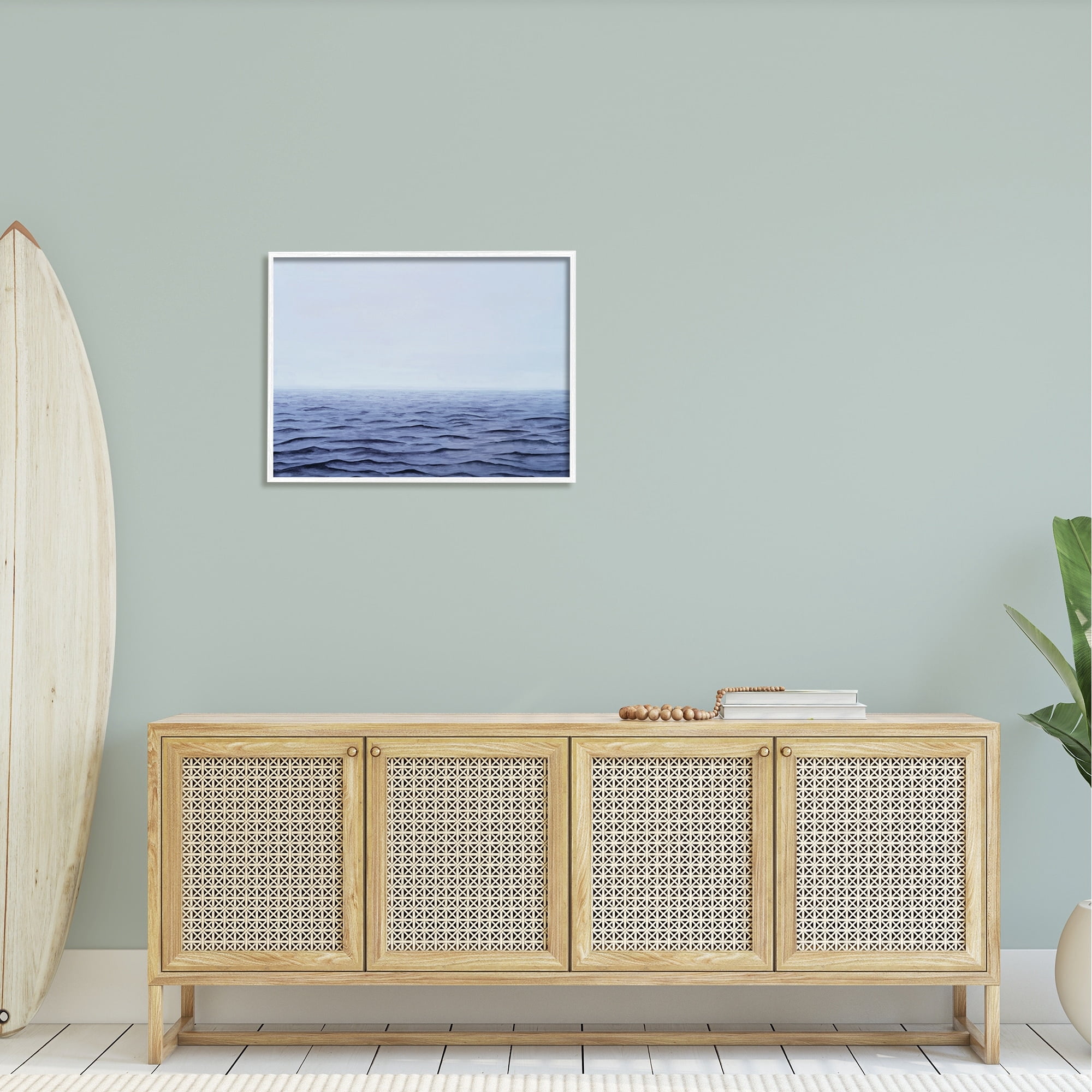 Stupell Industries Vast Ocean Horizon Soothing Blue Water Waves Photograph White Framed Art Print Wall Art, Design by Michael Willett
