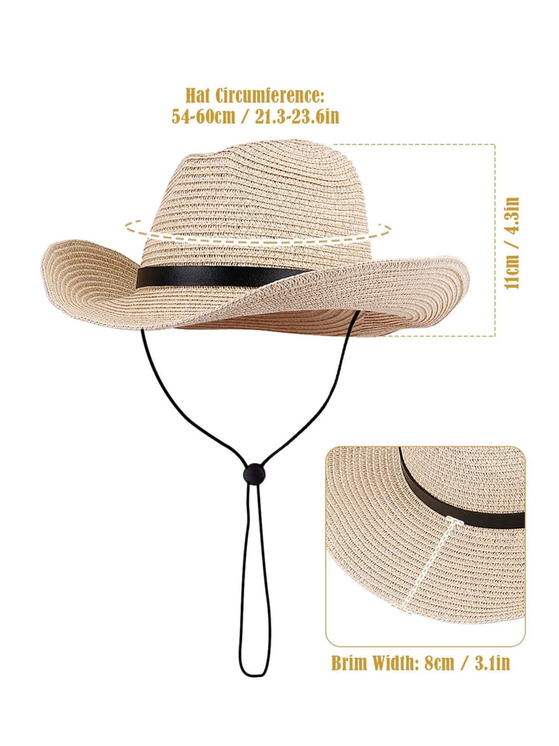 Dego\'s White Straw Cowboy Hat with Tan Band New Hat - Western - Bronco Off-White - [Code 125] Cowboy  main image 4