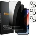 thumbnail image 1 of TEMOGU-3+3 Pack Privacy Screen Protector for iPhone 14 6.1-Inch with 3 Pack Camera Lens Protector, Anti Spy Tempered Glass Film 9H Hardness Case Friendly, 1 of 4