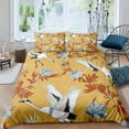 thumbnail image 1 of Juego de cama Crane Queen Size Japonés Ukiyo-E Funda Nórdica Vintage Floral, 1 of 5