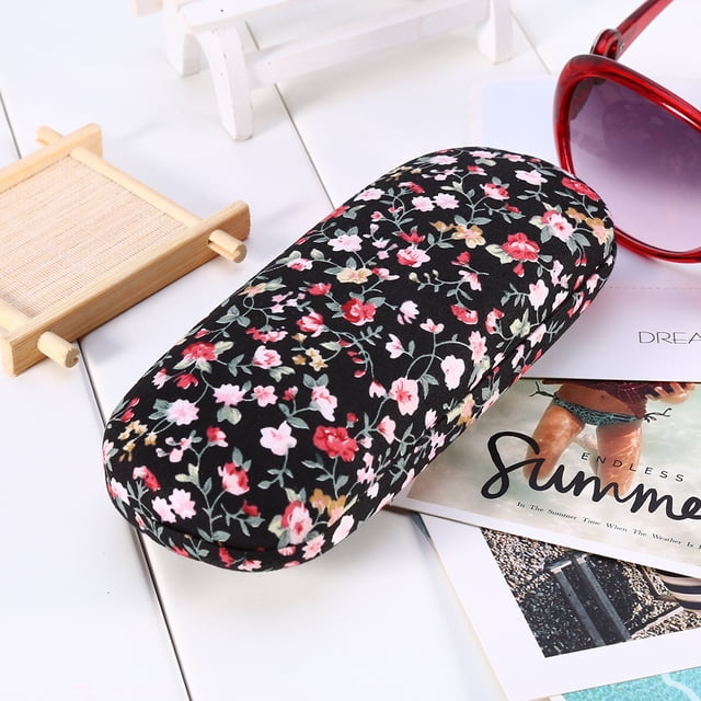Estuche para Lentes Portátiles Gafas de Sol Florales Gafas Protectoras para Gafas con Protección Contra los Ojos Ojos Duros Estuche para Fundas Protectoras para Gafas Retro Floral Caja de Prot EOTVIA No