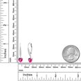 thumbnail image 2 of Gem Stone King 925 Sterling Silver Pink Created Sapphire and White Lab Grown Diamond Leverback Dangle Drop Earrings for Women (1.70 Cttw, Gemstone September Birthstone, Heart Shape 6MM), 2 of 3