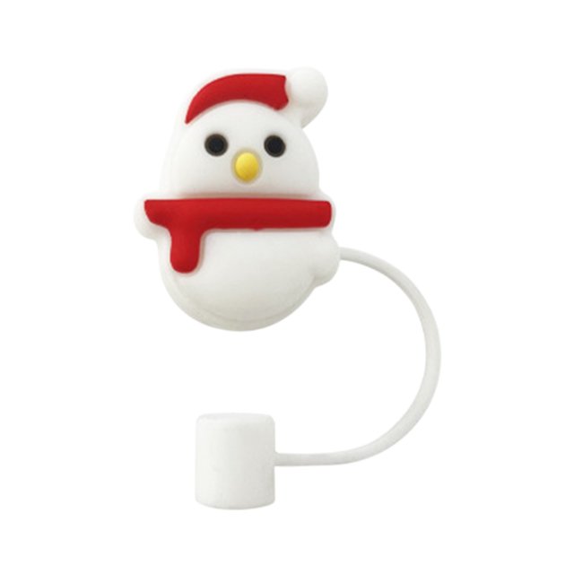Tasses Réutilisables avec Couvercles et Pailles, Tasses Réutilisables avec Couvercles et Paille Bonnet de Paille de Noël Bonnet Renne Bonhomme de Neige de Noël Bonnet de Paille Bouchon de Paille de Noël Bonnet de Paille Réutilisable
