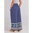 thumbnail image 3 of ANRABESS Womens Wide Leg Pants Summer Casual Palazzo Lounge Pants High Smocked Waist Loose Beach Pants with Pockets, 3 of 11