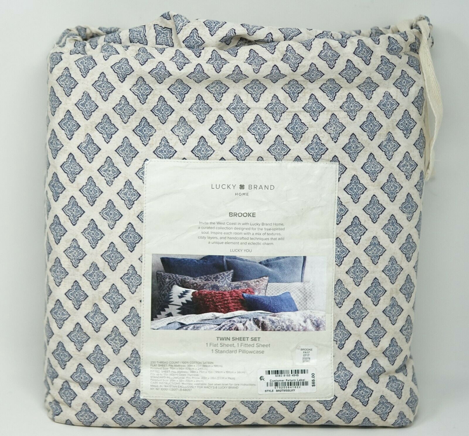 Cotton Printed Brooke 3-Pc. Sheet Set 