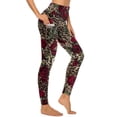 thumbnail image 2 of Floral Leopard Print Yoga Pants Sexy Red Roses Pattern Leggings High Waist Gym Leggins Female Sweet Quick-Dry Sports Tights, 2 of 4