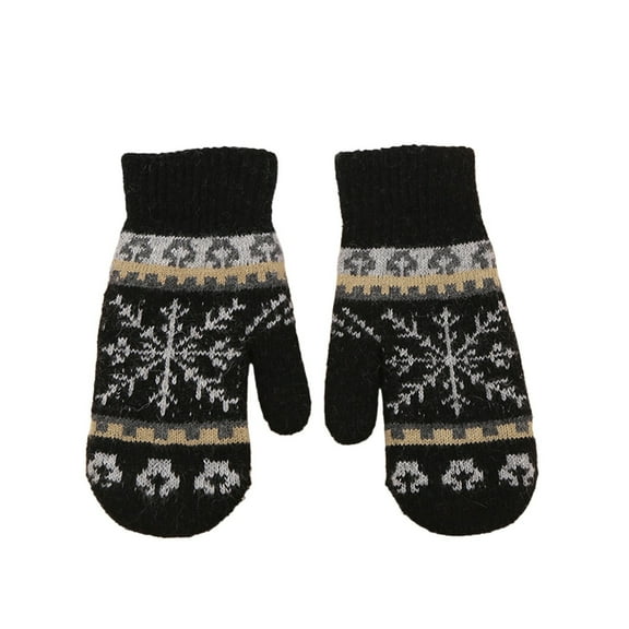 HUKOEMPN Winter Gloves Women Knit Warm Full Fingers WithUpgraded Anti Glove Fleece Lined Gifts For Women Black
