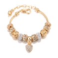 thumbnail image 1 of Pulsera de amor dorado, pulsera de cuentas grandes de aleación Diy, joyería adecuada para adultos, chicas jóvenes1 Feliz Sencillez, 1 of 3