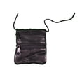 thumbnail image 2 of Lot of 4 Black Italian Lamb Skin Travel Wallet Zippered With String Lanyard, 2 of 4