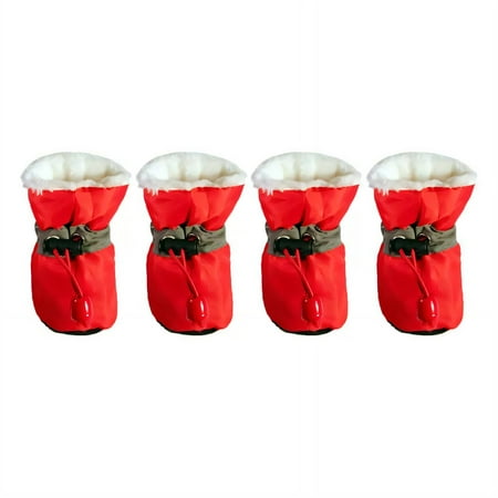 GASTROPOD 4Pcs Dog Shoes Breathable Mesh Upper Dog Boots Cowhide Rubber Sole Dog Booties High-Quality Zipper Dog Socks 4.5x3.7cm Red