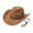Brown, variant on Retro Western Cowboy Hat, Wide Brim Classic Top Hat, Adjustable Belt Accessory Design, Unisex Fashion Headwear for Daily Wear Outdoor Travel and Themed Party Decoration, Coffee