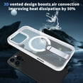 thumbnail image 7 of ELEHOLD For iPhone 15 Pro Max Shockproof Magnetic Rugged Case 3D Vented Design Cover, MagSafe Compatible, with Kickstand (Horizontal & Vertical Display), Clear, 7 of 7