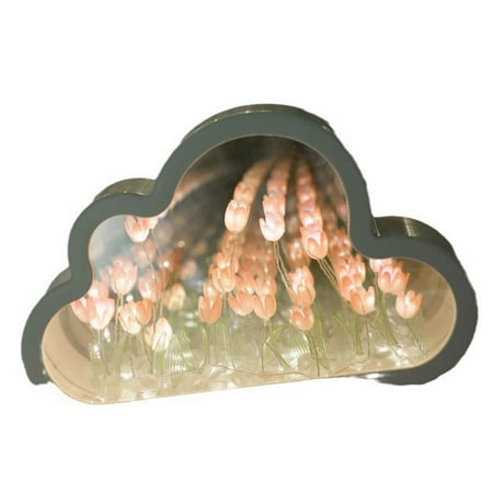 

DIY Cloud Tulip LED Night Light Mirror Table Lamps Bedroom Ornaments Decoration